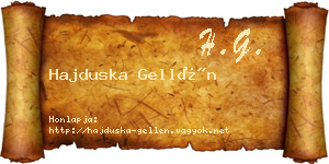Hajduska Gellén névjegykártya